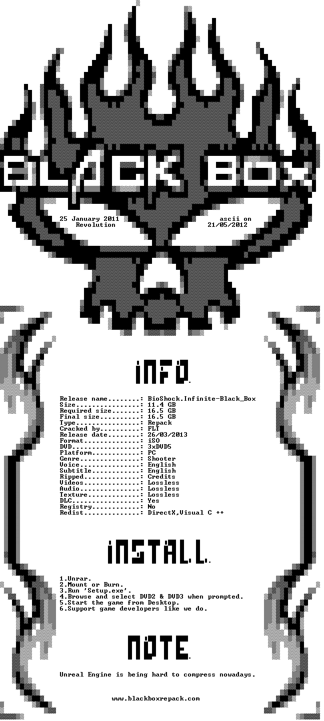 生化奇兵3：无限（Bioshock Infinite）3×DVD5 BlackBox高压镜像