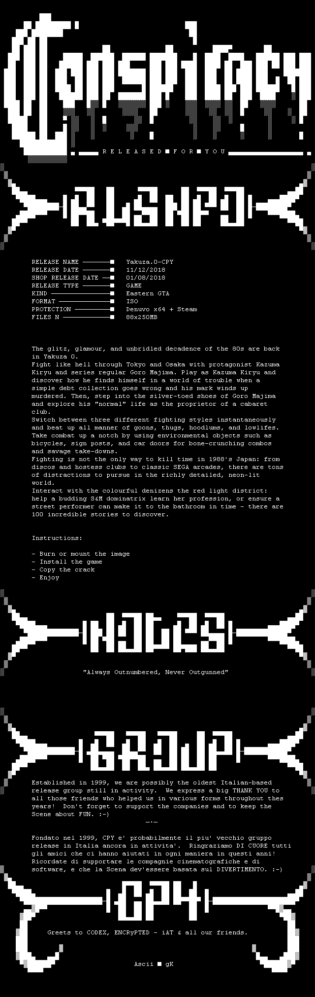 如龙0（Yakuza 0）CPY修正镜像版