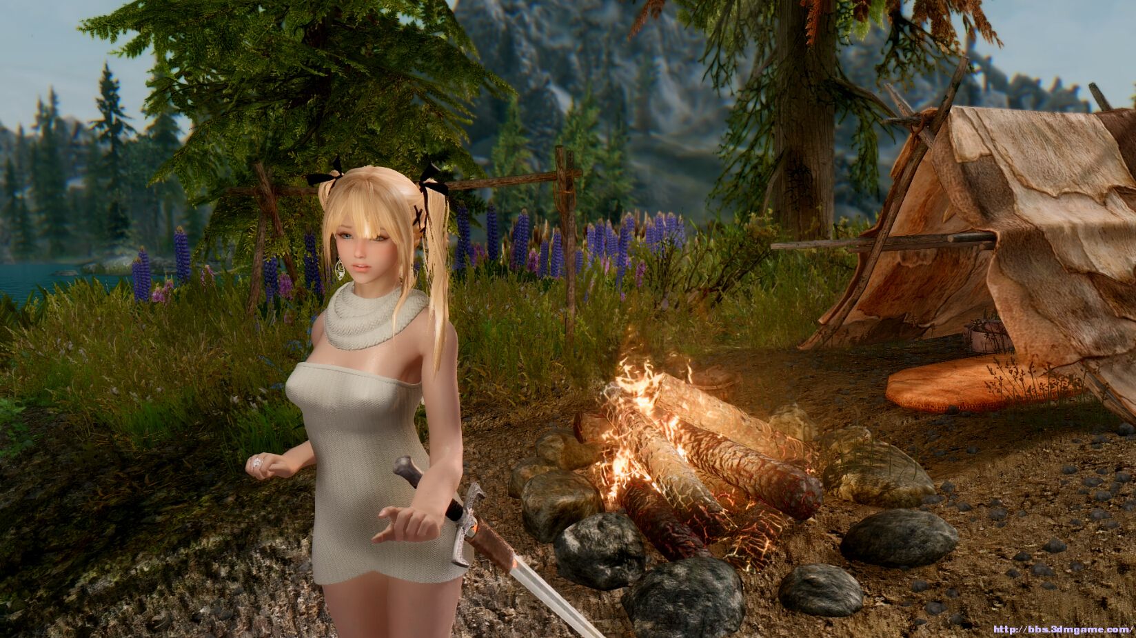 【第三届最强龙裔大赛】 感受画质 感受爱 金发双马尾少女 穿着白色