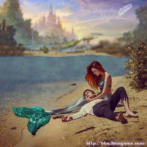 美人鱼与王子幸福的生活在一起