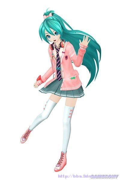 初音未来单马尾校服图片