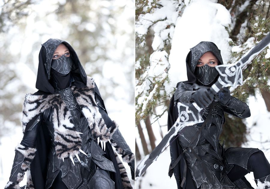 冰天雪地直到你膝盖中箭!加拿大美女模特cos《上古卷轴5》.