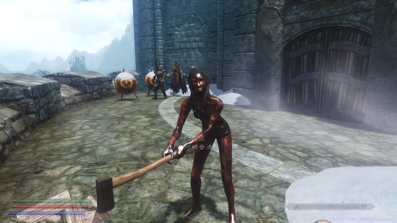 阿斯垂德 伤的这么重 还劈柴 辛苦辛苦 - 《上古卷轴5:天际》 - 3dm