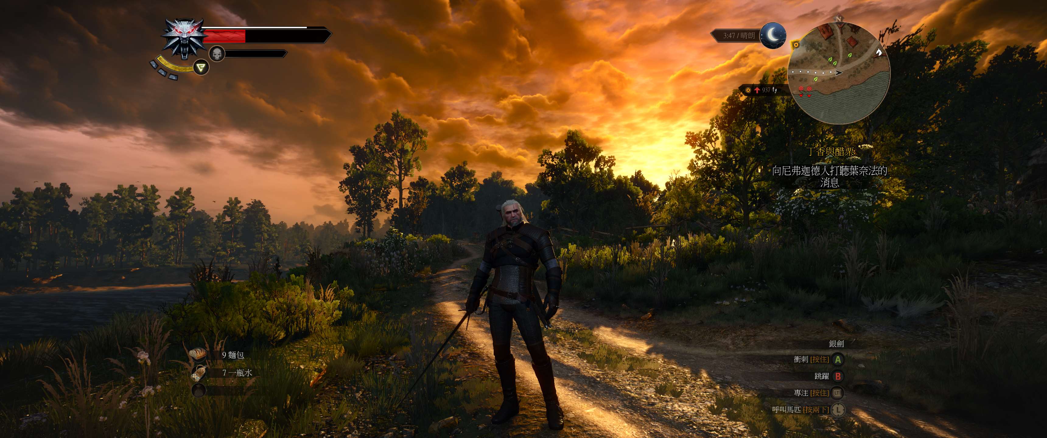 [elvii解说]巫师3最高难度全支线初见宽幅效果实况解说