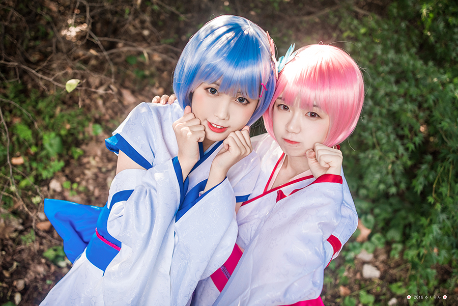 《re:从零开始的异世界生活》幼年拉姆与雷姆可爱萝莉cosplay