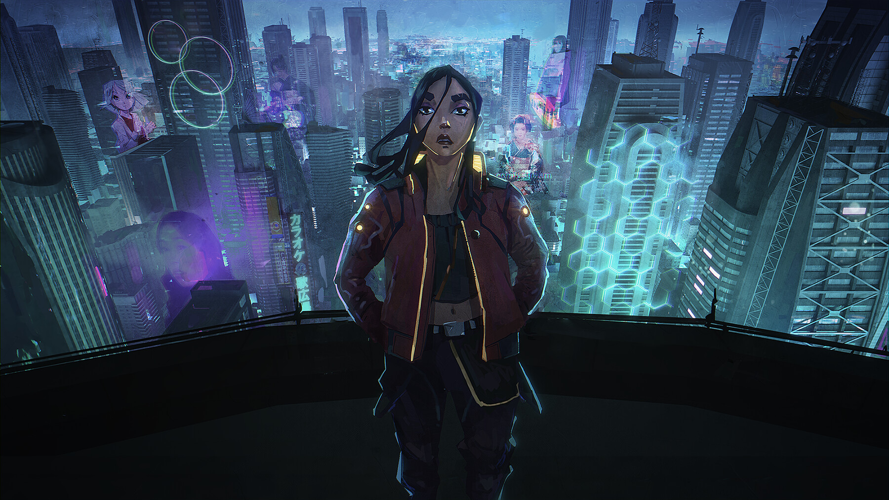 创作你的夜之城赛博朋克2077插画大赛作品精选欣赏五光十色的夜之城