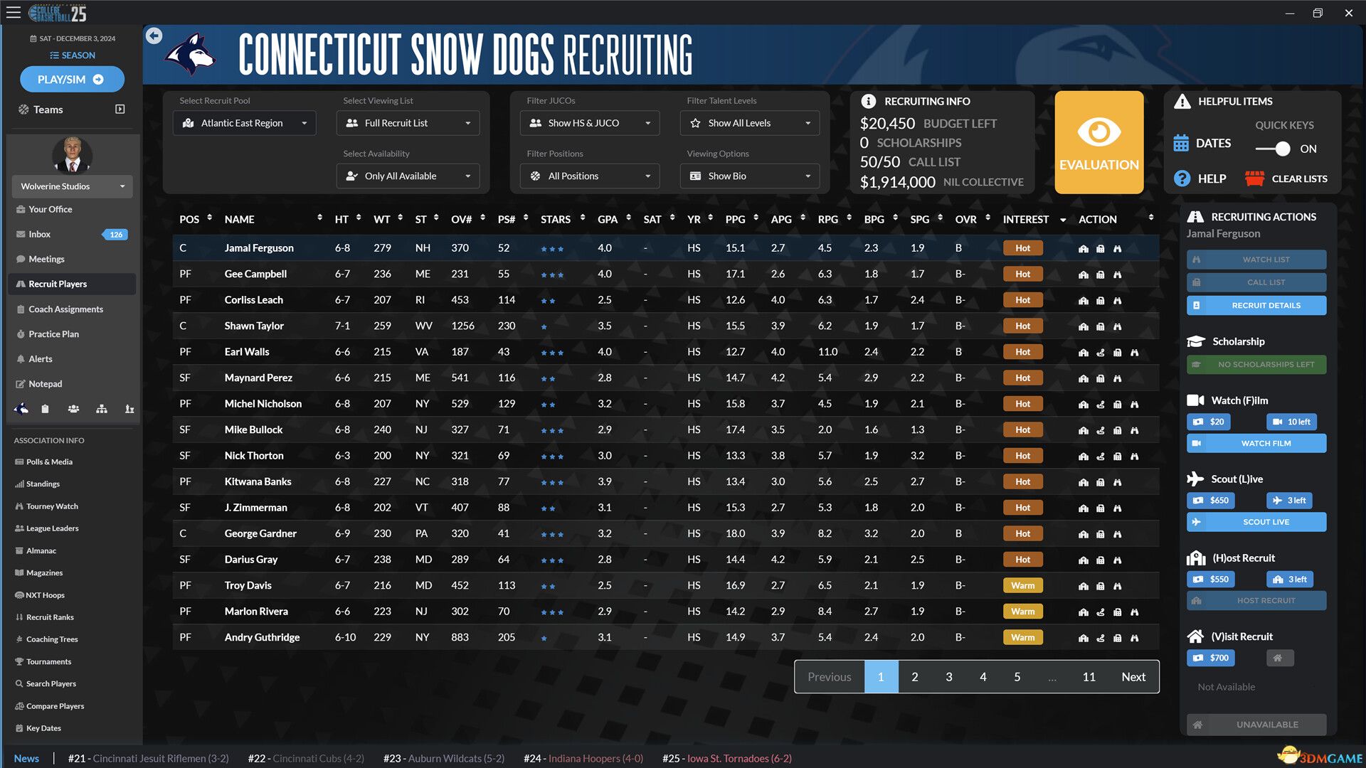 选秀日体育：大学篮球2025（Draft Day Sports: College Basketball 25）|解压即玩|
