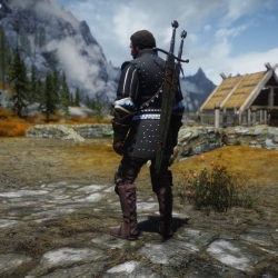 【3dm创意工坊汉化】The Witcher 3 Nilfgaardian Armor Set mod N网上材质很好的巫师3中的尼弗迦德盔甲3套